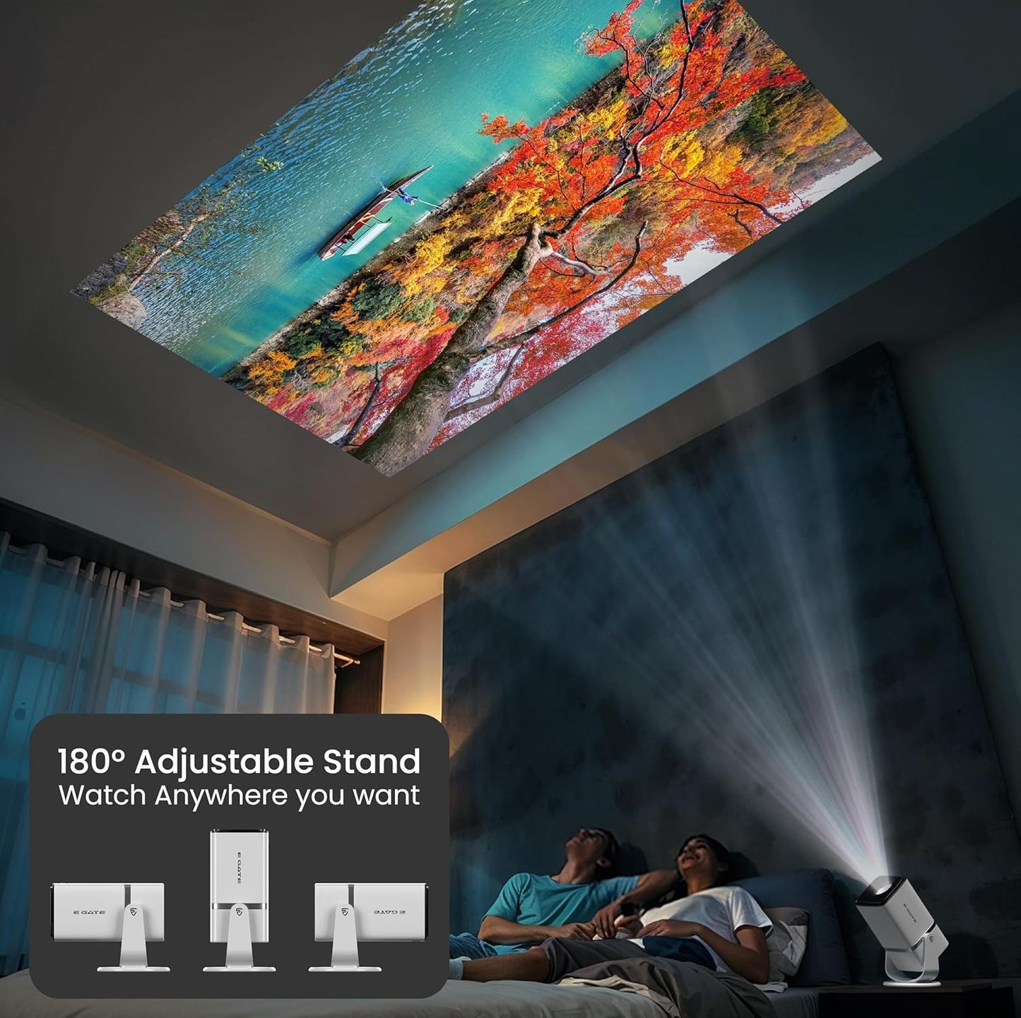 TOPPRO HY300PRO+ | 4K Support Android Projector | Native 720p | Freestyle WiFi Miracast (4500 lm / 1 Speaker / Wireless / Remote Controller) Portable Projector (White)