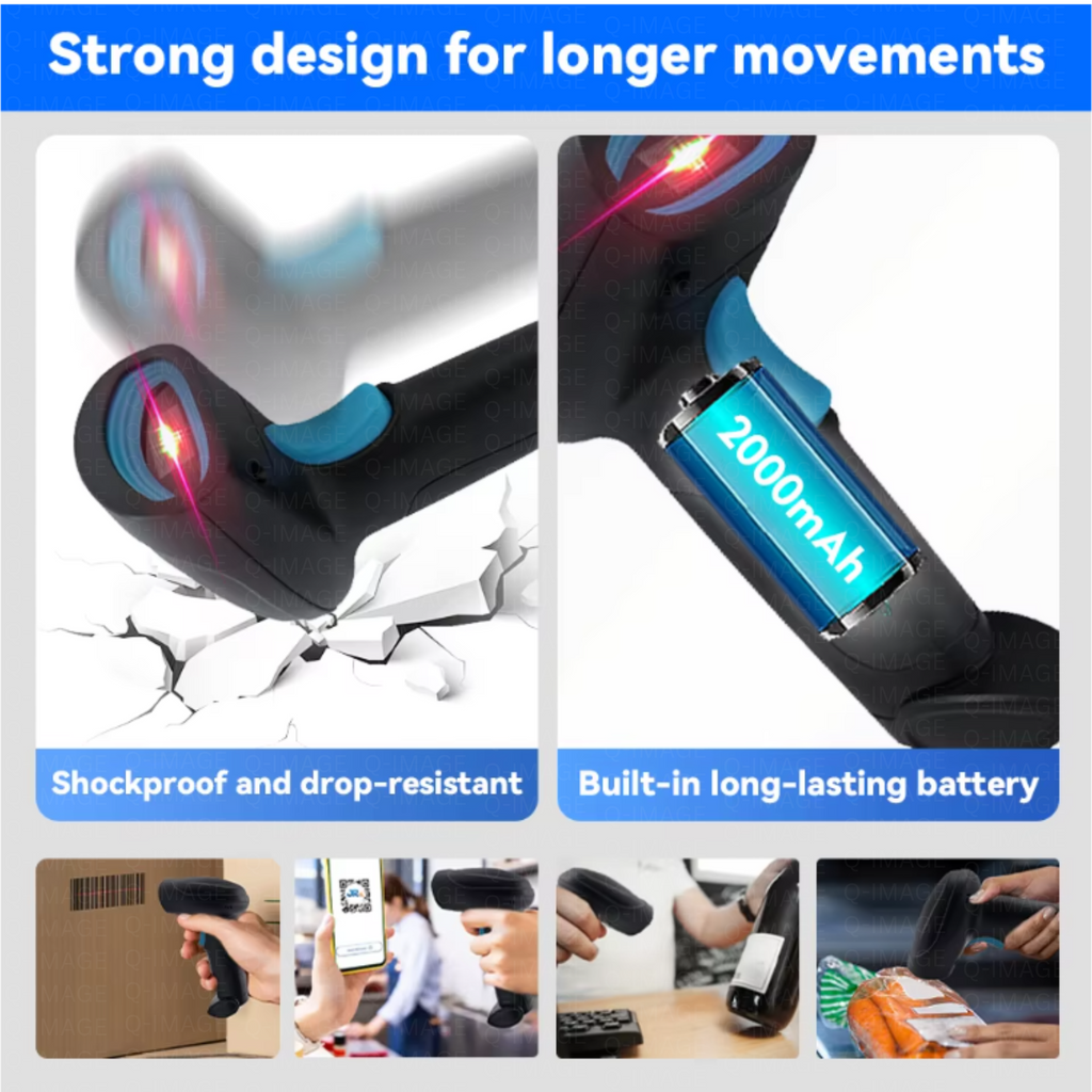 Bluetooth 2D Barcode Scanner Wireless Barcode Reader | Wired QR Code Scanner | Support Win/MAC Connection | Bar Code Scanners 2D Camera Barcode Scanner  (Handheld)