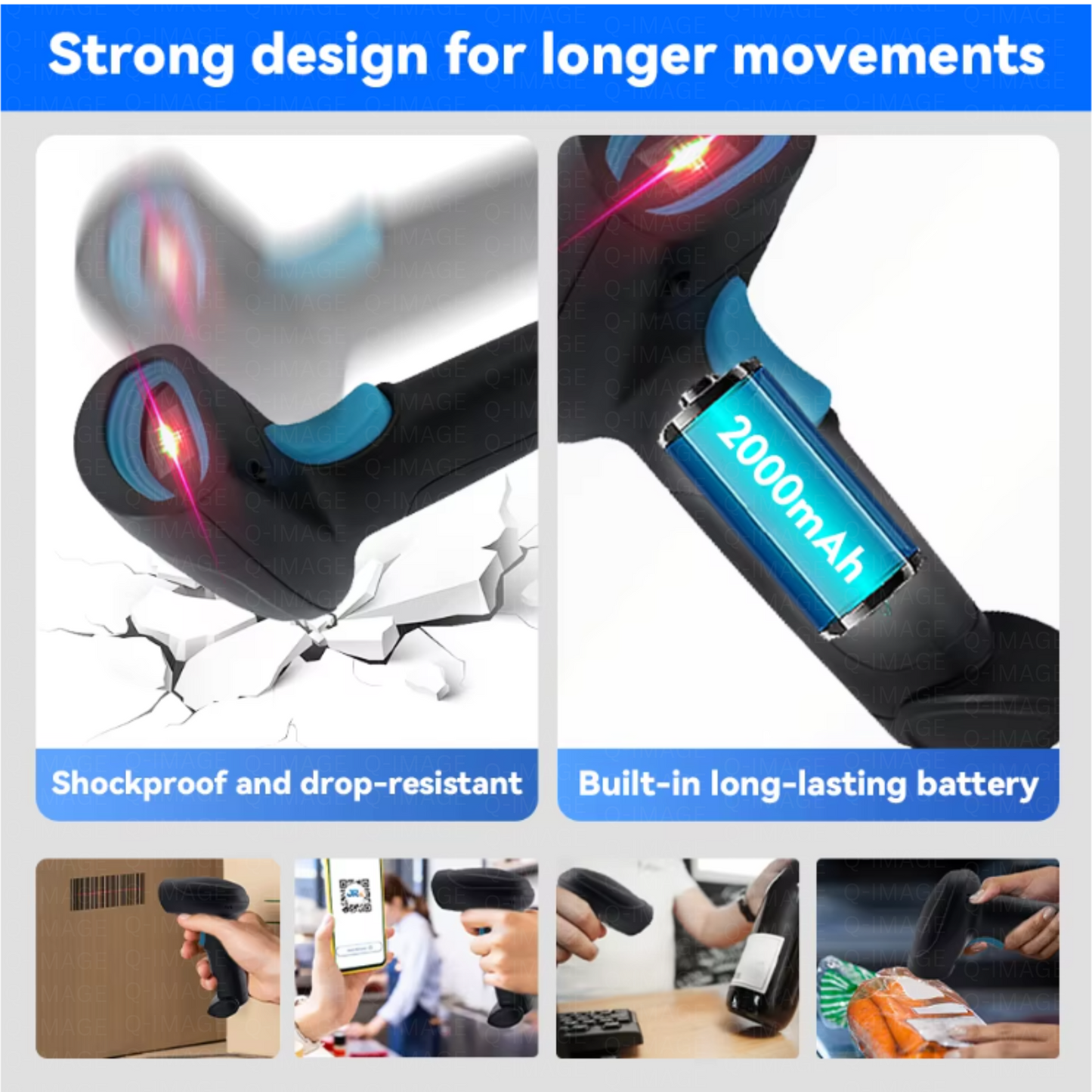 Scanzion Wireless 2D & 1D Bluetooth+USB+2.4GHz Nano Receiver 2D Camera Barcode Scanner (1 Year Warranty)