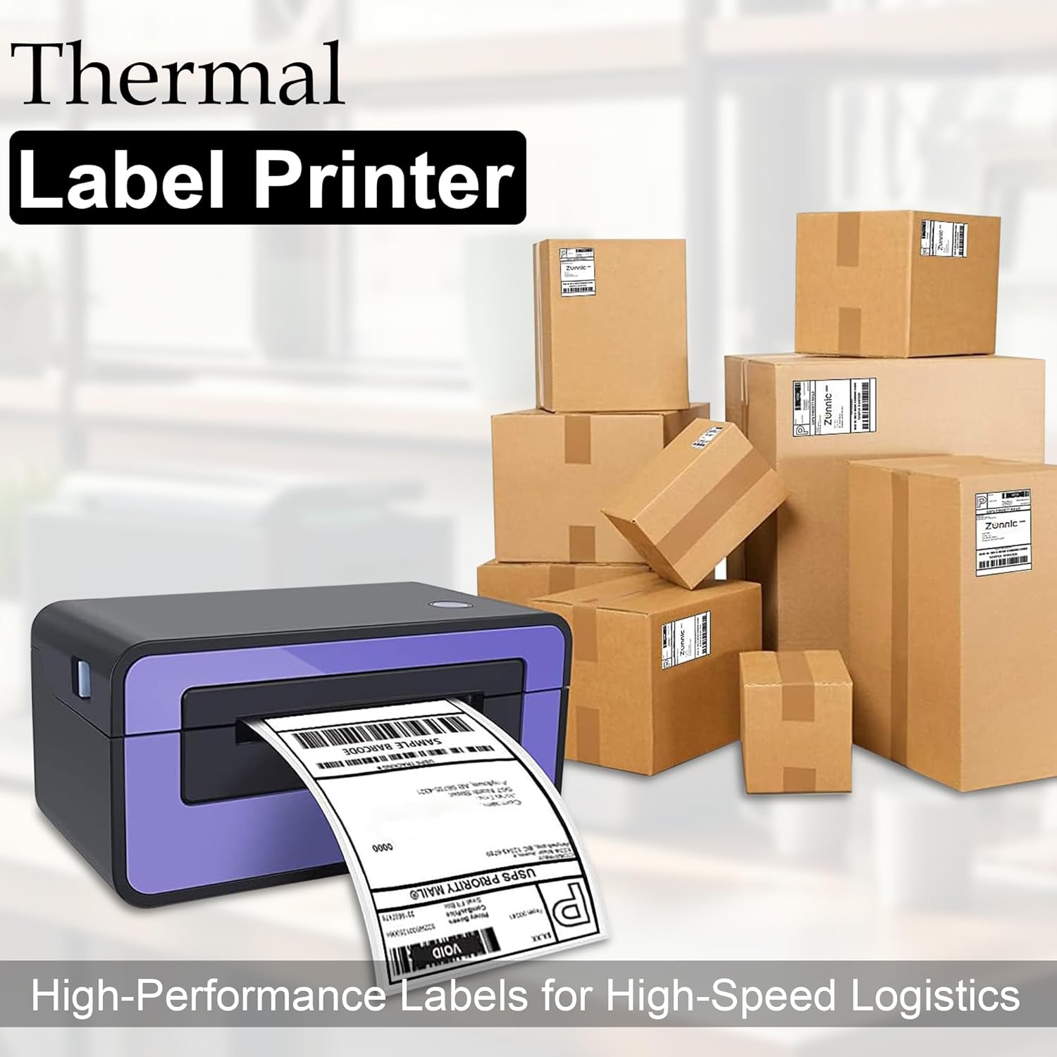 Scanzion Thermal Shipping 400 Labels Printer Sticker Roll (White, 4"x 6" ) Pack 1 Paper Label  (White)