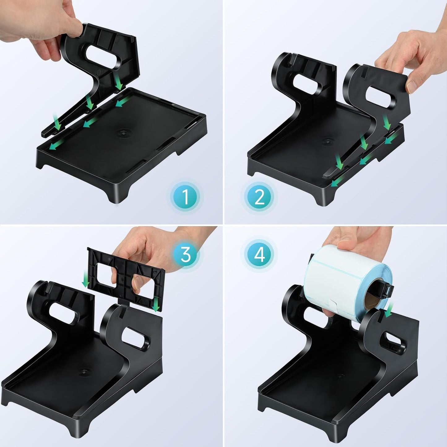 Scanzion Label Holder|Shipping Holder|Plastic Paper Holder|Thermal Label Holder for Rolls & Fan Fold Labels|Work with Desktop Label Printer|Suitable for Home Office &Transportation