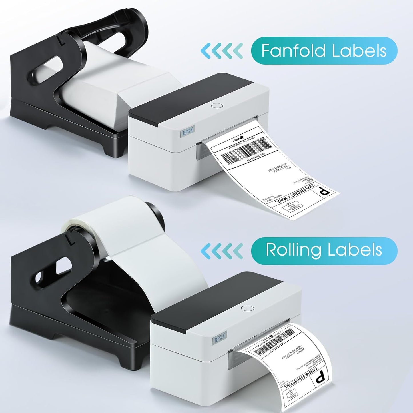 Scanzion Label Holder|Shipping Holder|Plastic Paper Holder|Thermal Label Holder for Rolls & Fan Fold Labels|Work with Desktop Label Printer|Suitable for Home Office &Transportation