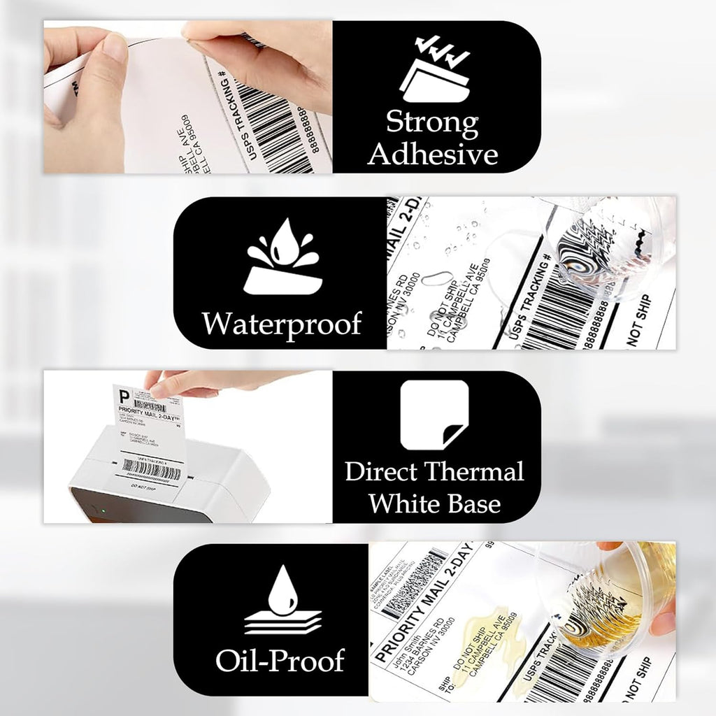 Scanzion Thermal Shipping 400 Labels Printer Sticker Roll (White, 4"x 6" ) Pack 1 Paper Label  (White)