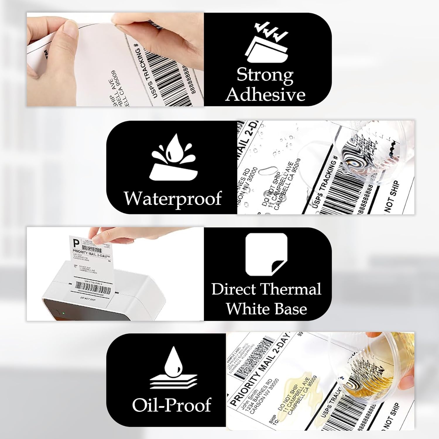 Scanzion Thermal Shipping 400 Labels Printer Sticker Roll (White, 4"x 6" ) Pack 1 Paper Label  (White)
