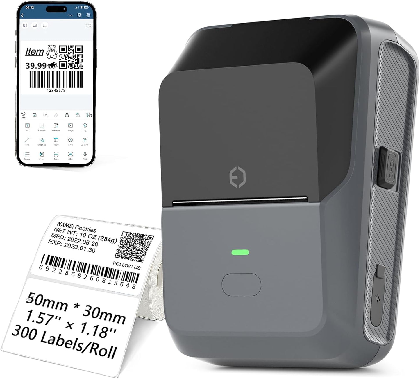 Scanzion Bluetooth Thermal Label Printer for Business Inkless Mini | Batch Cloud Printing Thermal Printer