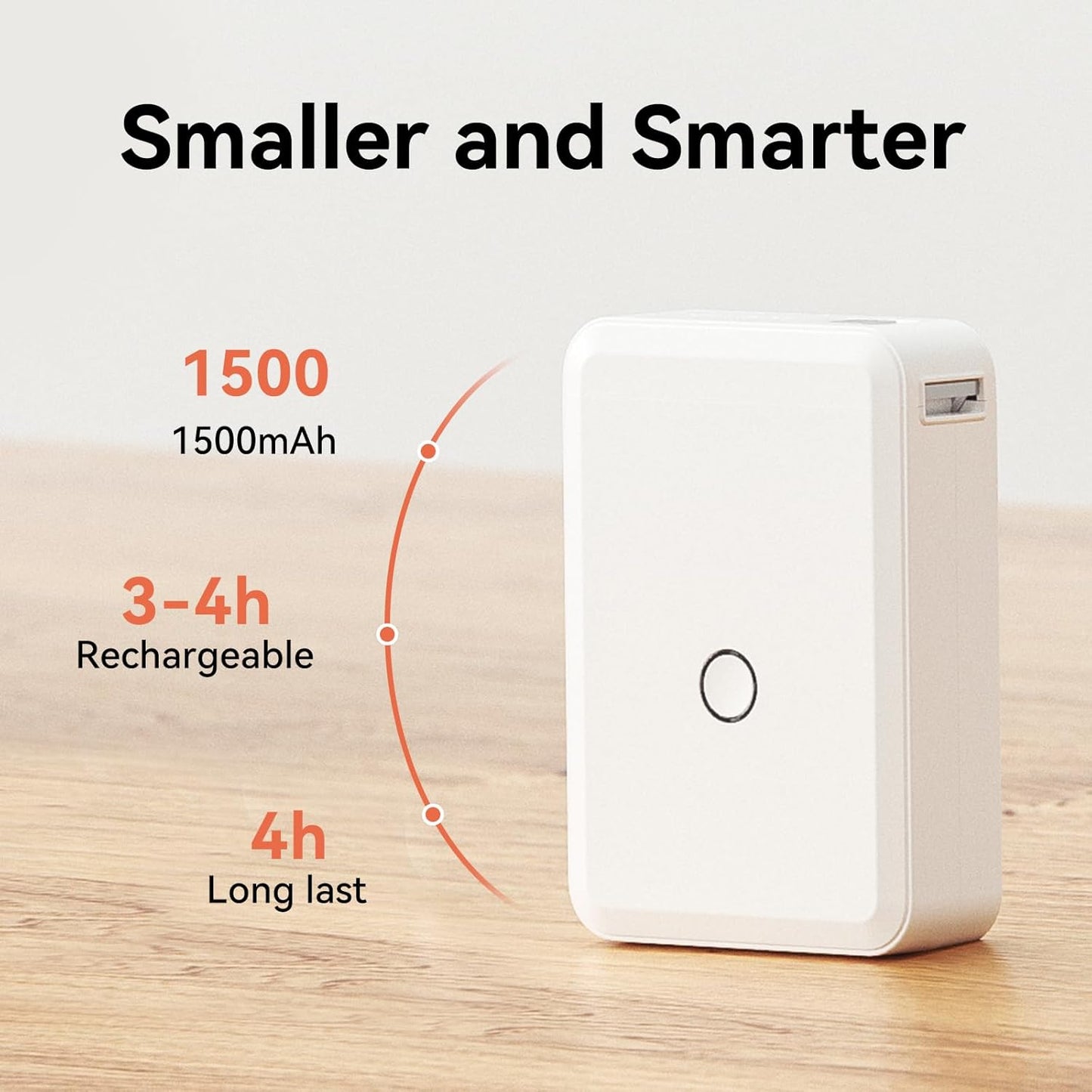 Scanzion D110 Portable Bluetooth Inkless Label Maker for Home and Business - 1 Roll of White Labels Included - Instant Printing (White)