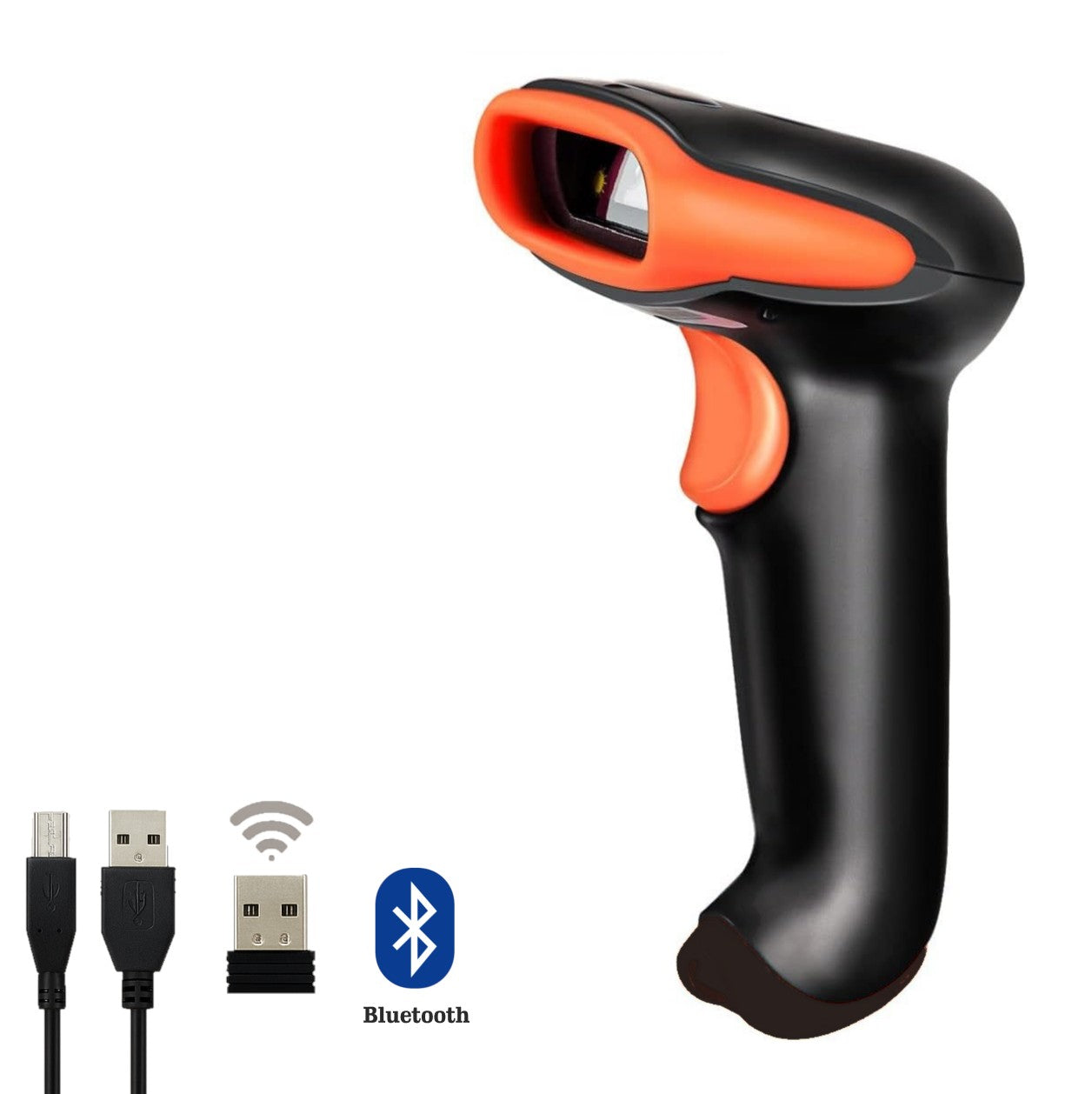 Scanzion Wireless 2D & 1D (Bluetooth+USB+2.4GHz) Barcode Scanner(QR Code)Wired U4 2D Camera Barcode Scanner