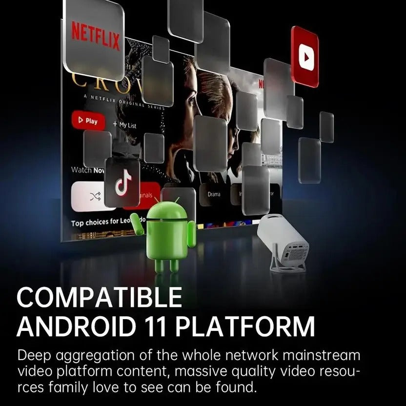 TOPPRO TOPPR0 Projector 2GB/16GB, 1080p, 4K Support, WiFi, 9000lm (8500 lm / 1 Speaker / Wireless / Remote Controller) Portable Projector  (White)