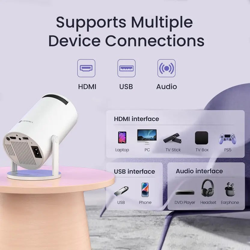 Portronics Beem 440 Smart LED with 720p HD Resolution (1800 lm / Remote Controller) Portable Projector  (White)