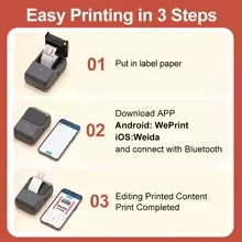 Scanzion Bluetooth Thermal Label Printer for Business Inkless Mini | Batch Cloud Printing Thermal Printer